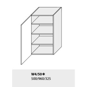 ArtExt Kuchyňská linka Emporium Kuchyně: Horní skříňka W4/50/(ŠxVxH) 50 x 96 x 32,5 cm (korpus grey,lava,bílá)