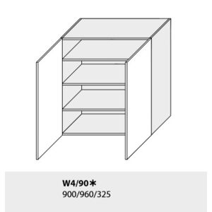 ArtExt Kuchyňská linka Emporium Kuchyně: Horní skříňka W4/90/(ŠxVxH) 90 x 96 x 32,5 cm (korpus grey,lava,bílá)