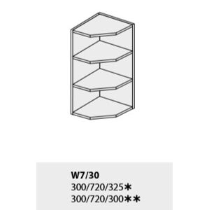 ArtExt Kuchyňská linka Emporium Kuchyně: Horní skříňka W7/30/(ŠxVxH) 30 x 72 x 30-32,5 cm