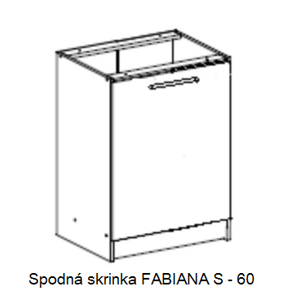 Tempo Kondela Kuchyňská linka FABIANA / bílá FABIANA: Spodná skrinka FABIANA S-60 / (ŠxVxH) 60x82x46 cm