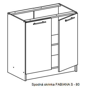 Tempo Kondela Kuchyňská linka FABIANA / bílá FABIANA: Spodná skrinka FABIANA S-80 / (ŠxVxH) 80x82x46 cm