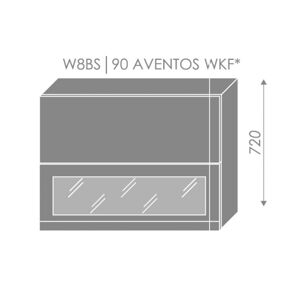 ArtExt Kuchyňská linka Florence - lesk Kuchyně: Horní skříňka W8BS/90 AVENTOS WKF/ rám v barvě dvířek (ŠxVxH) 90 x 72 x 32,5 cm