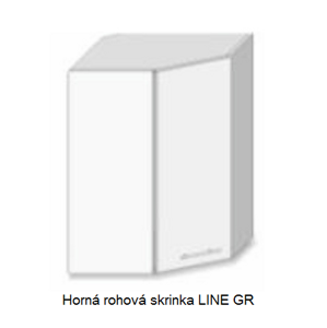 Tempo Kondela Kuchyňská linka LINE / dub sonoma-bílá LINE: Horná rohová skrinka LINE GR / (ŠxVxH) 52,5x60x52,5 cm