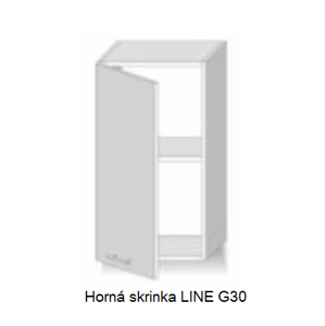 Tempo Kondela Kuchyňská linka LINE / dub sonoma-bílá LINE: Horná skrinka LINE G30 / (ŠxVxH) 30x60x32 cm