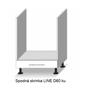 Tempo Kondela Kuchyňská linka LINE / dub sonoma-bílá LINE: Spodná skrinka LINE D60 ku / (ŠxVxH) 60x82x55 cm
