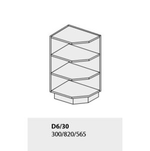 ArtExt Kuchyňská linka Pescara Kuchyně: Spodní rohová skříňka D6/30/(ŠxVxH) 30 x 82 x 56,5 cm