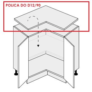 ArtExt Kuchyňská linka Pescara Kuchyně: Police do skříňky D12/90