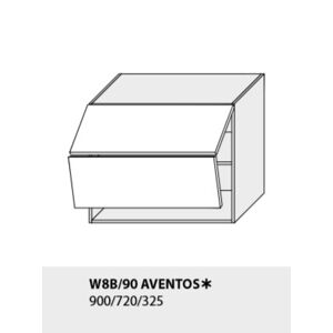 Kuchynská linka PLATINUM Kuchyně: Horní skříňka W8B/90 Aventos/(ŠxVxH) 90 x 72 x 32,5 cm (korpus grey,lava,bílá)