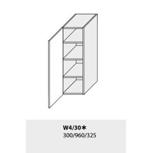 Kuchynská linka PLATINUM Kuchyně: Horní skříňka W4/30/(ŠxVxH) 30 x 96 x 32,5 cm (korpus grey,lava,bílá)