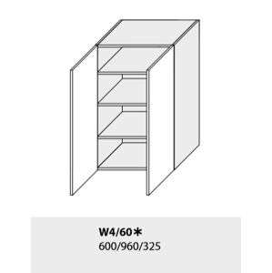Kuchynská linka PLATINUM Kuchyně: Horní skříňka W4/60/(ŠxVxH) 60 x 96 x 32,5 cm (korpus grey,lava,bílá)