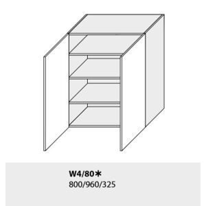 Kuchynská linka PLATINUM Kuchyně: Horní skříňka W4/80/(ŠxVxH) 80 x 96 x 32,5 cm (korpus grey,lava,bílá)