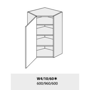 Kuchynská linka PLATINUM Kuchyně: Horní rohová skříňka W4/10/60/(ŠxVxH) 60 x 96 x 60 cm (korpus grey,lava,bílá)