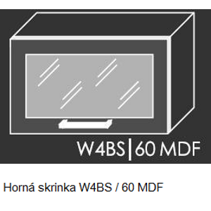 Kuchynská linka PLATINUM Kuchyně: Horní skříňka W4BS/60 MDF - dřevěný rám ve stříbrném moření / (ŠxVxH) 60 x 36 x 30-32,5 cm