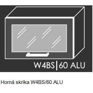 Kuchynská linka PLATINUM Kuchyně: Horní skříňka W4BS/60 ALU - hliníkový rám skříňky (ŠxVxH) 60 x 36 x 30-32,5 cm
