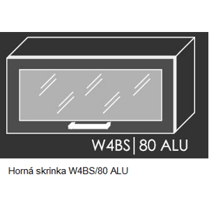 Kuchynská linka PLATINUM Kuchyně: Horní skříňka W4BS/80 ALU - hliníkový rám skříňky (ŠxVxH) 80 x 36 x 30-32,5 cm