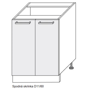 Kuchynská linka PLATINUM Kuchyně: Spodní skříňka D11/60 / (ŠxVxH) 60 x 82 x 50 cm