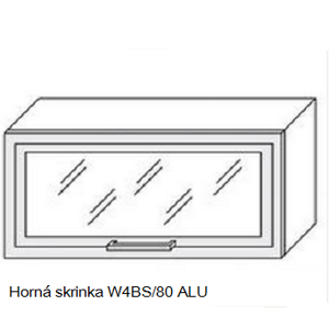 ArtExt Kuchyňská linka Quantum Kuchyně: Horní skříňka W4BS/80 ALU - hliníkový rám skříňky / (ŠxVxH) 80 x 36 x 30 -32,5 cm