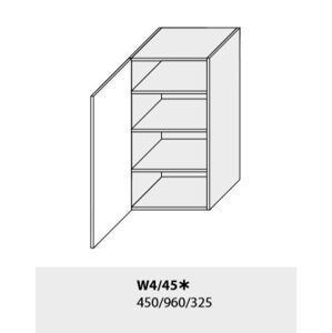 ArtExt Kuchyňská linka Quantum Kuchyně: Horní skříňka W4/45/(ŠxVxH) 45 x 96 x 32,5 cm (korpus grey,lava,bílá)