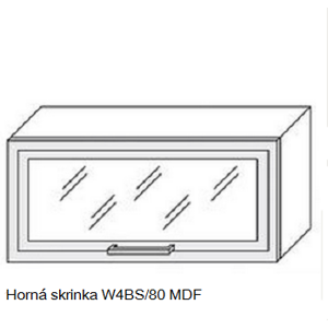 ArtExt Kuchyňská linka Quantum Kuchyně: Horní skříňka W4BS/80 MDF - dřevěný rám ve stříbrném moření / (ŠxVxH) 80 x 36 x 30 - 32,5 cm