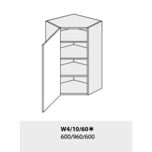 ArtExt Kuchyňská linka Quantum Kuchyně: Horní rohová skříňka W4/10/60/(ŠxVxH) 60 x 96 x 60 cm (korpus grey,lava,bílá)