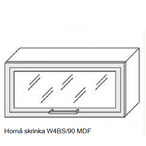 ArtExt Kuchyňská linka Quantum Kuchyně: Horní skříňka W4BS/90 MDF - dřevěný rám ve stříbrném moření / (ŠxVxH) 90 x 36 x 30 - 32,5 cm