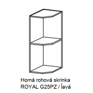 Tempo Kondela Kuchyňská linka ROYAL ROYAL: Horná rohová skrinka ROYAL G25PZ - (ŠxVxH) 25 x 72 x 30 cm