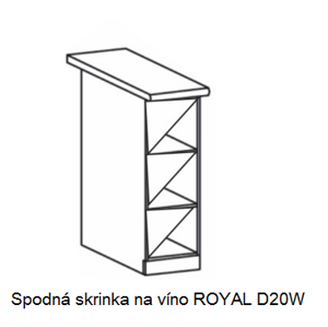 Tempo Kondela Kuchyňská linka ROYAL ROYAL: Spodná skrinka ROYAL D20W / (ŠxVxH) 20 x 85 x 45/60 cm