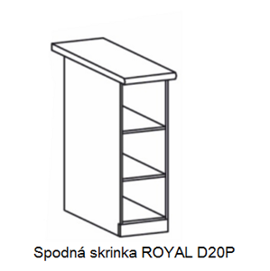 Tempo Kondela Kuchyňská linka ROYAL ROYAL: Spodná skrinka ROYAL D20P / (ŠxVxH) 20 x 85 x 45/60 cm