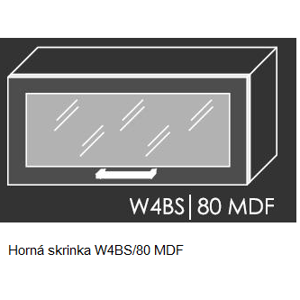 Kuchynská linka SILVER Kuchyně: Horní skříňka Silver W4BS/80 MDF - dřevěný rám ve stříbrném moření / (ŠxVxH) 80 x 36 x 30 - 32,5 cm