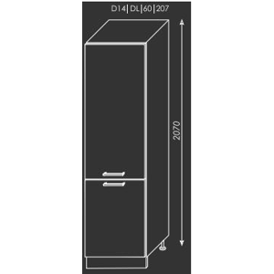 Kuchynská linka SILVER Kuchyně: Spodní skříňka Silver D14/DL/60/207/(ŠxVxH) 60 x 207 x 56,5 cm