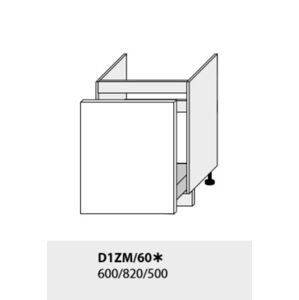 ArtExt Kuchyňská linka TITANIUM Kuchyňa: Spodná skrinka D1ZM/60 /(ŠxVxH) 60 x 82 x 50 cm (korpus grey,lava,biela)
