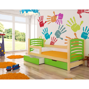 ArtAdrk Dětská postel CAMINO Barva: Borovice / zelená
