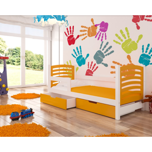 ArtAdrk Dětská postel CAMINO Barva: Bílá / oranžová