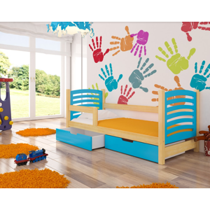 ArtAdrk Dětská postel CAMINO Barva: Borovice / modrá