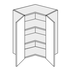 ArtExt Kuchyňská skříňka horní rohová, W12 / 60 Rimini Barva korpusu: Grey