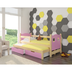 ArtAdrk Dětská postel CAMPOS Barva: Borovice / růžová