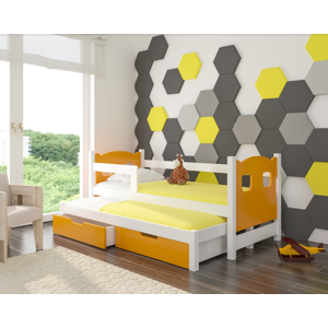 ArtAdrk Dětská postel CAMPOS Barva: Bílá / oranžová