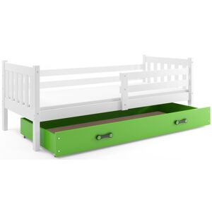 BMS Dětská postel s úložným prostorem CARINO | 90 x 200 cm Barva: bílá / zelená