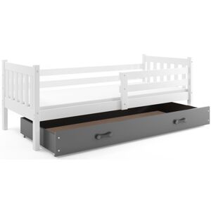 BMS Dětská postel s úložným prostorem CARINO | 90 x 200 cm Barva: bílá / šedá