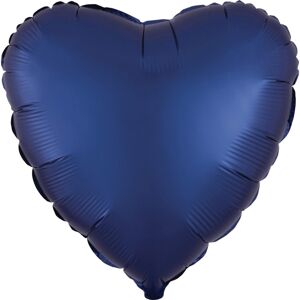 Balónek srdce foliové satén modrý - Amscan