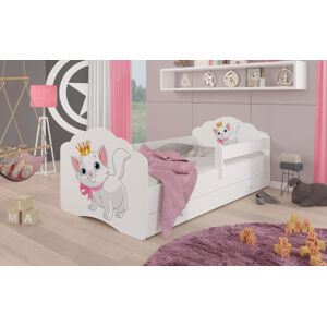 ArtAdrk Dětská postel CASIMO | se zásuvkou a zábranou Provedení: Mačička