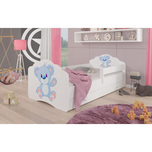 ArtAdrk Dětská postel CASIMO | se zásuvkou a zábranou Provedení: Modrý macko