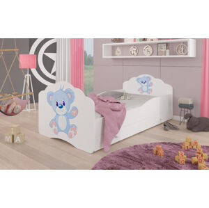 ArtAdrk Dětská postel CASIMO | Modrý medvídek se zásuvkou Provedení: bez zábrany