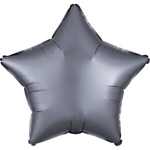 Balónek hvězda foliová satén světle šedá - Amscan