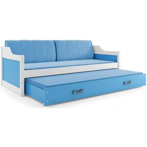 BMS Dětská postel s přistýlkou DAWID | bílá 90 x 200 cm Barva: Modrá