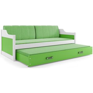 BMS Dětská postel s přistýlkou DAWID | bílá 90 x 200 cm Barva: Zelená