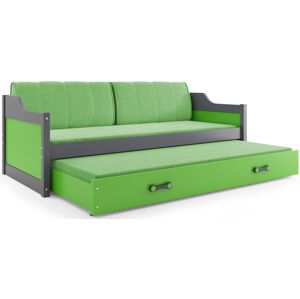 BMS Dětská postel s přistýlkou DAWID | šedá 80 x 190 cm Barva: Zelená