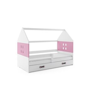 BMS Dětská postel domeček DOMI | bílá se zásuvkou Barva: bílá / růžová