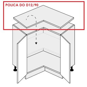 ArtExt Kuchyňská skříňka spodní rohová, D12 / 90 Quantum Provedení: Police do D12/90