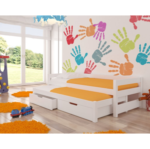 ArtAdrk Dětská postel s přistýlkou FRAGA Barva: Bílá